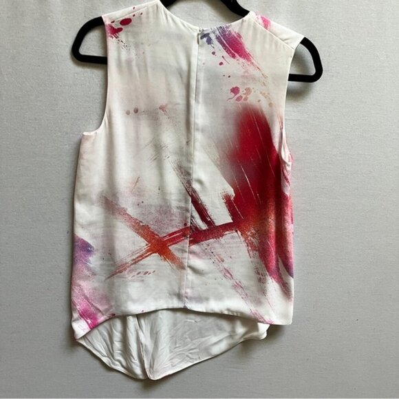 Babaton Aritzia Hopkins Paint Brush Effect Sleeveless Blouse Sz S - Picture 2 of 10